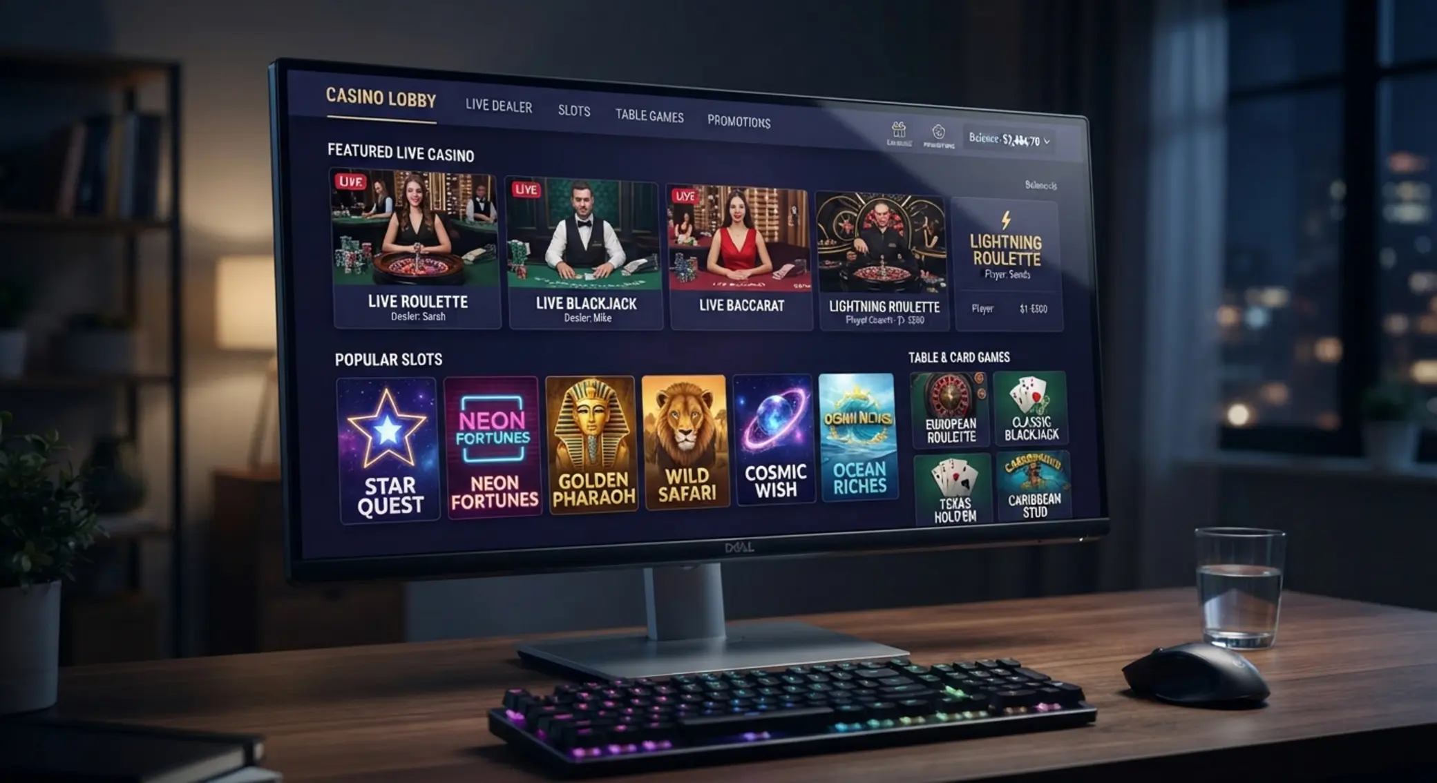 Lobby online kasína s automatmi a live hrami