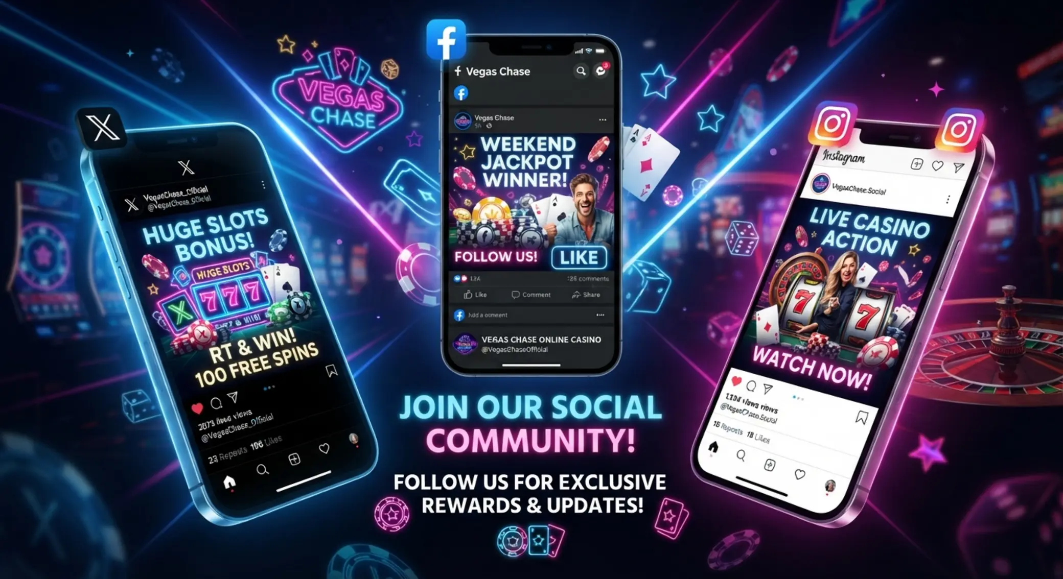 Zostaňte v kontakte na sociálnych sieťach Sociálne siete online kasína s casino motívom